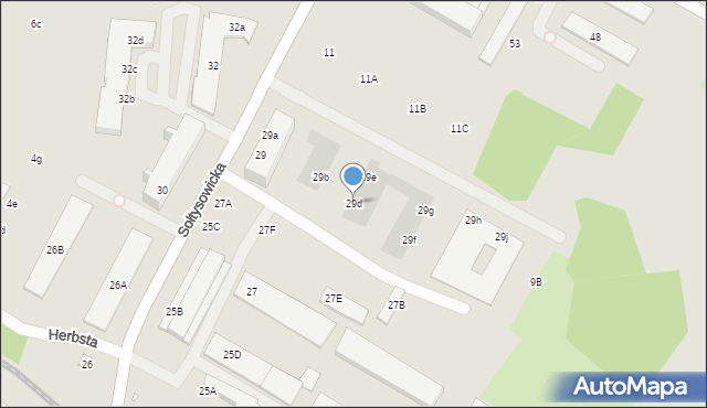Wrocław, Sołtysowicka, 29d, mapa Wrocławia
