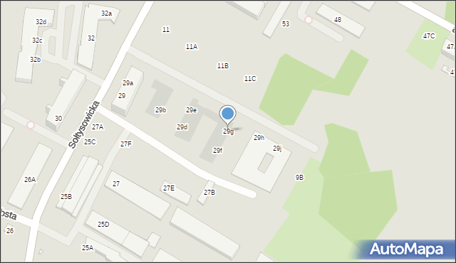 Wrocław, Sołtysowicka, 29g, mapa Wrocławia