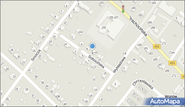 Wrocław, Sobocińska, 8, mapa Wrocławia
