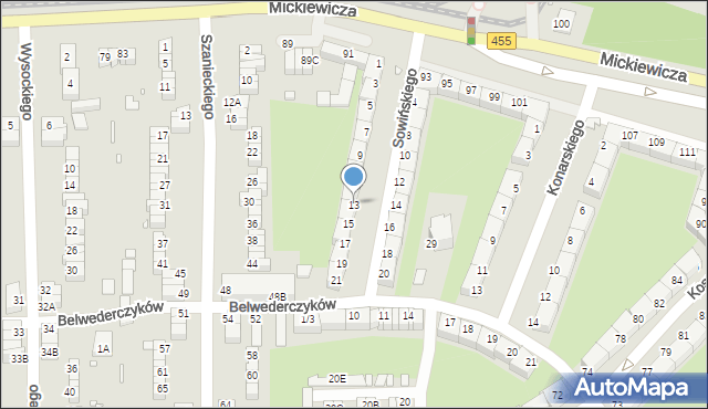 Wrocław, Sowińskiego Józefa, gen., 13, mapa Wrocławia