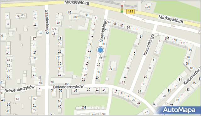 Wrocław, Sowińskiego Józefa, gen., 14, mapa Wrocławia