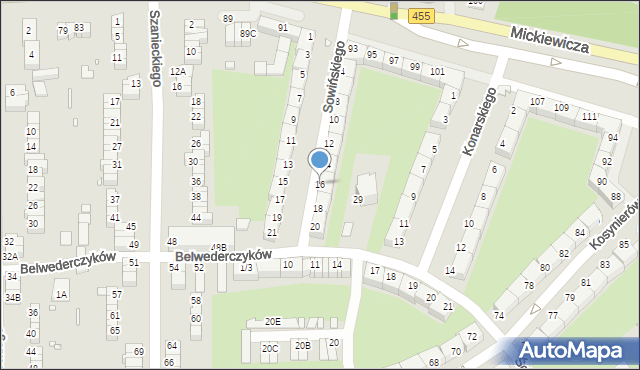 Wrocław, Sowińskiego Józefa, gen., 16, mapa Wrocławia