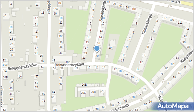 Wrocław, Sowińskiego Józefa, gen., 20, mapa Wrocławia