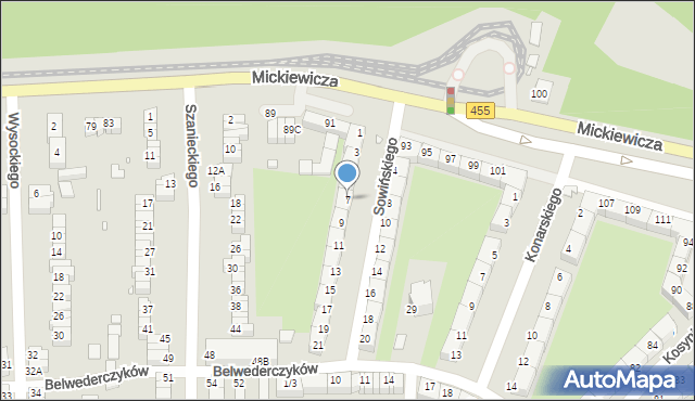 Wrocław, Sowińskiego Józefa, gen., 7, mapa Wrocławia
