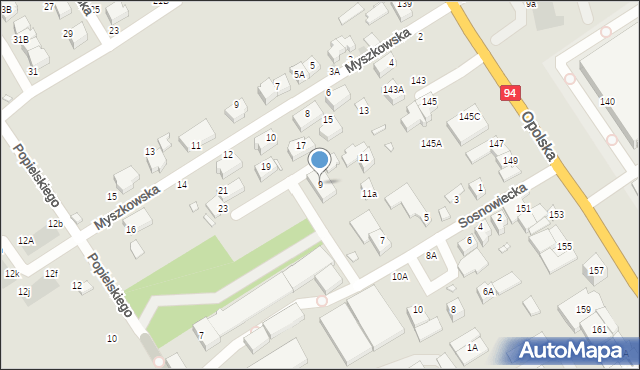 Wrocław, Sosnowiecka, 9, mapa Wrocławia