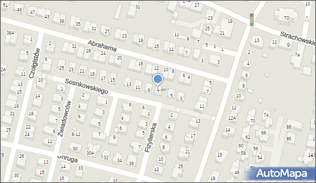 Wrocław, Sosnkowskiego Kazimierza, gen., 7, mapa Wrocławia