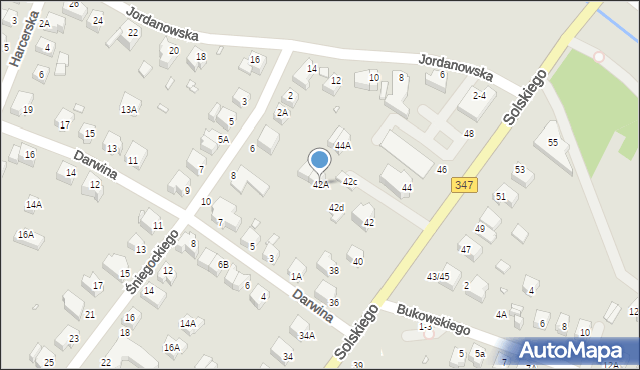 Wrocław, Solskiego Ludwika, 42A, mapa Wrocławia
