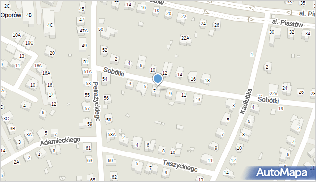 Wrocław, Sobótki, 7A, mapa Wrocławia