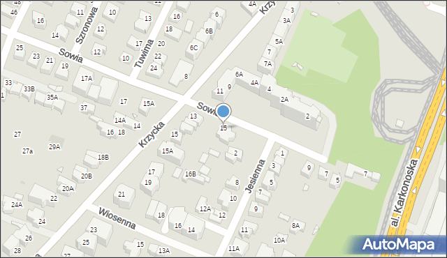 Wrocław, Sowia, 15, mapa Wrocławia