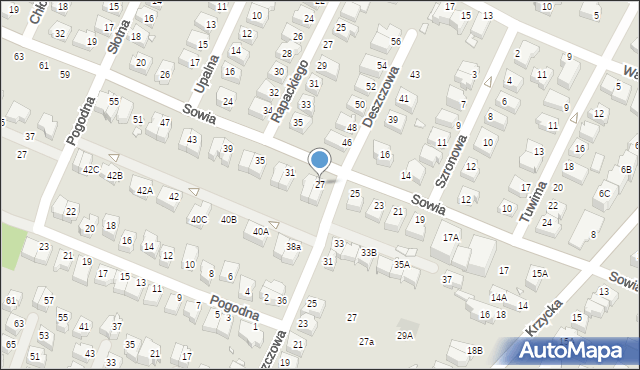 Wrocław, Sowia, 27, mapa Wrocławia