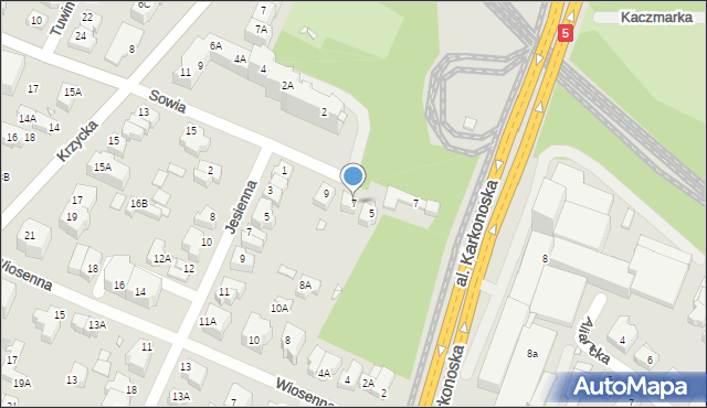 Wrocław, Sowia, 7, mapa Wrocławia