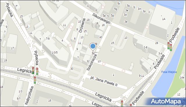 Wrocław, Sokolnicza, 34, mapa Wrocławia