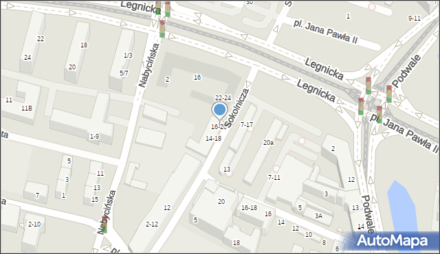 Wrocław, Sokolnicza, 16-20, mapa Wrocławia