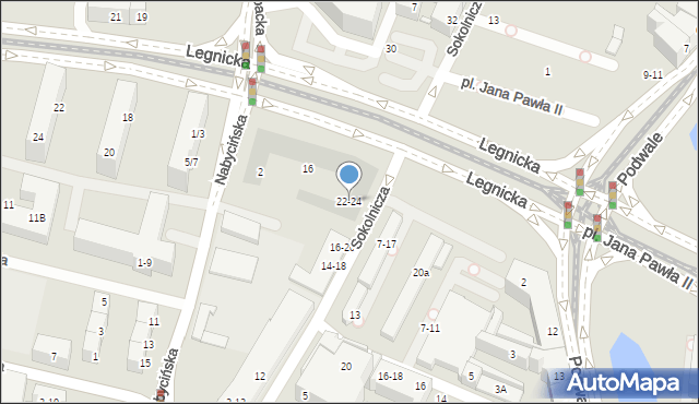 Wrocław, Sokolnicza, 22-24, mapa Wrocławia
