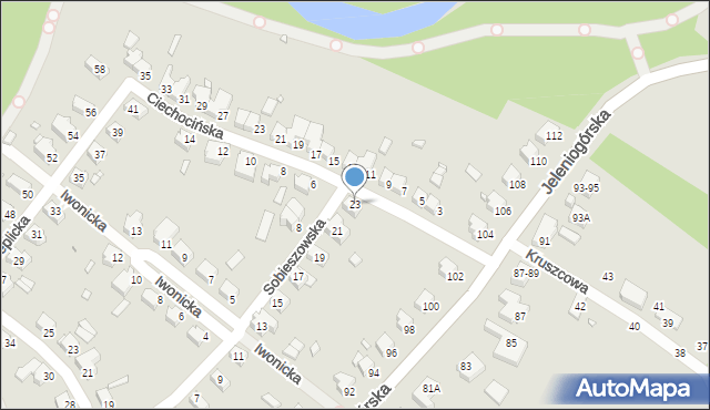 Wrocław, Sobieszowska, 23, mapa Wrocławia