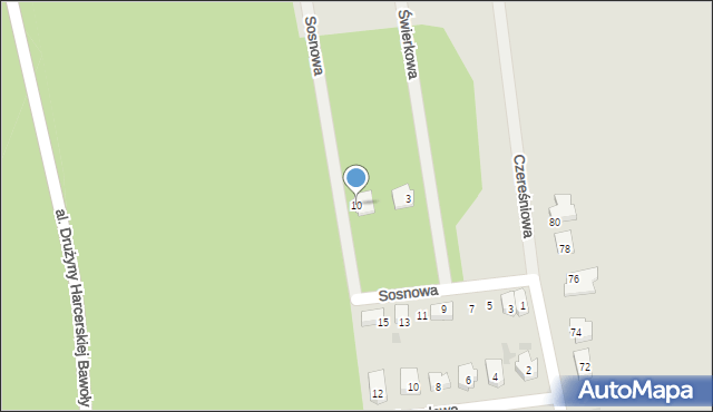 Wschowa, Sosnowa, 10, mapa Wschowa