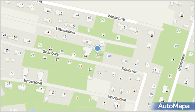 Wycinki Osowskie, Sosnowa, 12, mapa Wycinki Osowskie