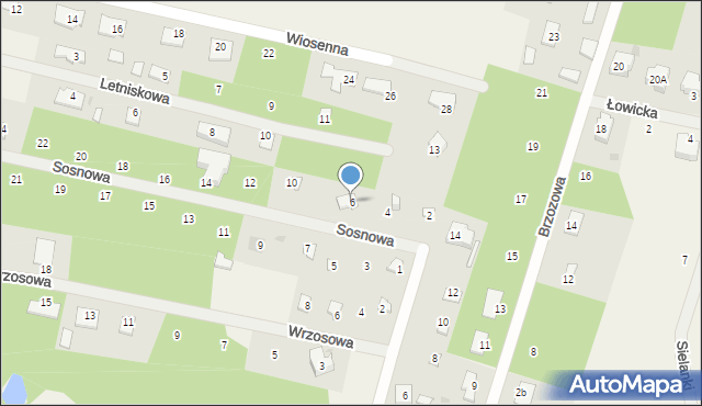 Wycinki Osowskie, Sosnowa, 6, mapa Wycinki Osowskie