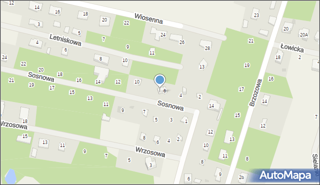 Wycinki Osowskie, Sosnowa, 8, mapa Wycinki Osowskie