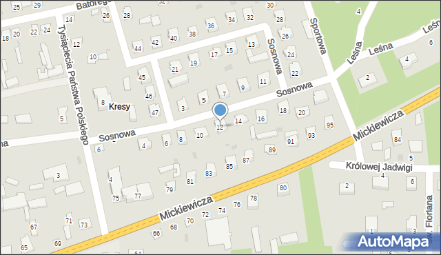 Wyśmierzyce, Sosnowa, 12, mapa Wyśmierzyce
