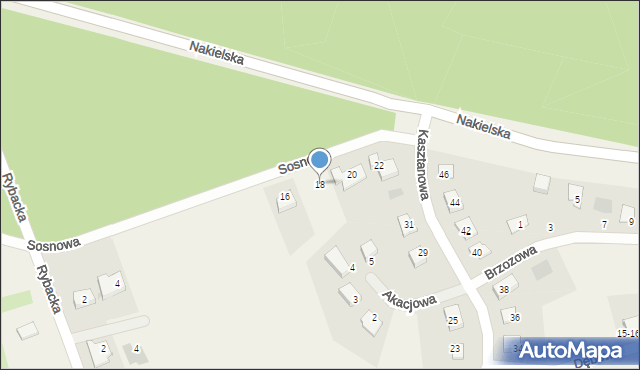 Występ, Sosnowa, 18, mapa Występ