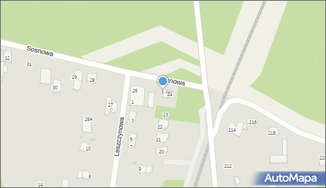 Wyszków, Sosnowa, 25, mapa Wyszków