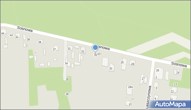 Wyszków, Sosnowa, 31, mapa Wyszków