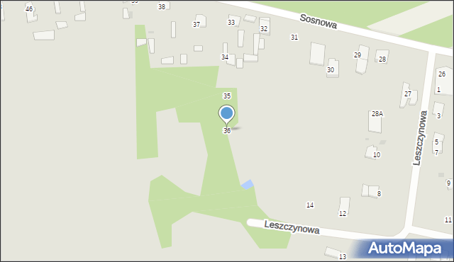 Wyszków, Sosnowa, 36, mapa Wyszków