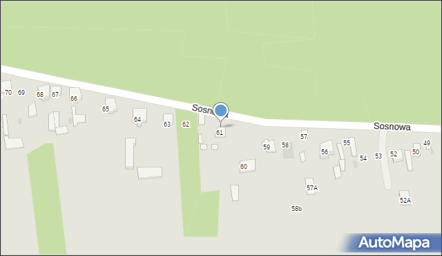 Wyszków, Sosnowa, 61A, mapa Wyszków