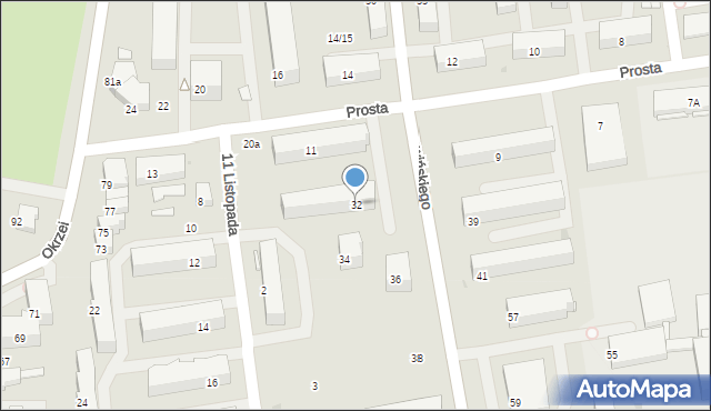 Wyszków, Sowińskiego Józefa, gen., 32, mapa Wyszków