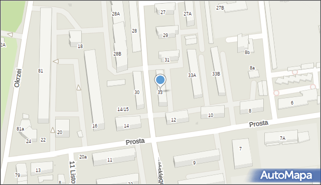 Wyszków, Sowińskiego Józefa, gen., 33, mapa Wyszków