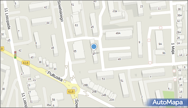 Wyszków, Sowińskiego Józefa, gen., 47, mapa Wyszków