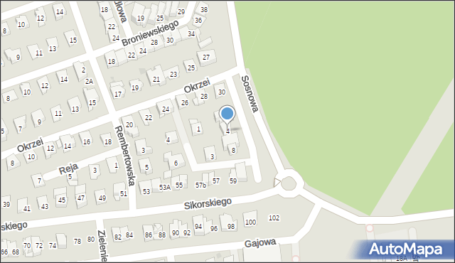 Ząbki, Sosnowa, 4, mapa Ząbki