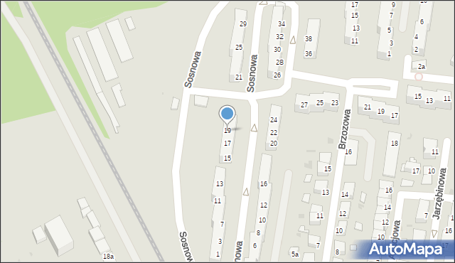 Żagań, Sosnowa, 19, mapa Żagań