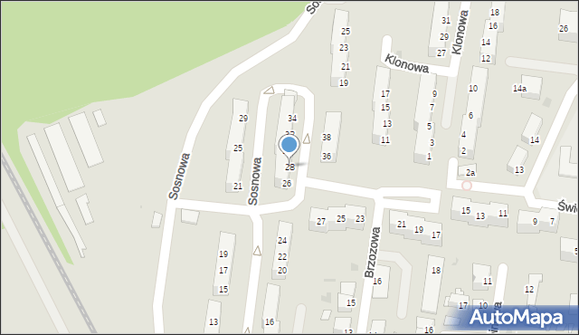 Żagań, Sosnowa, 28, mapa Żagań