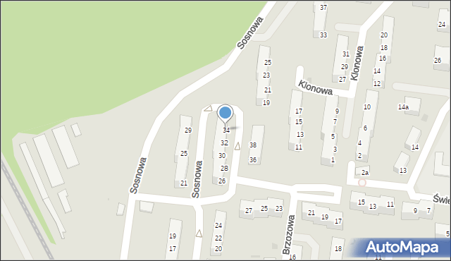 Żagań, Sosnowa, 34, mapa Żagań