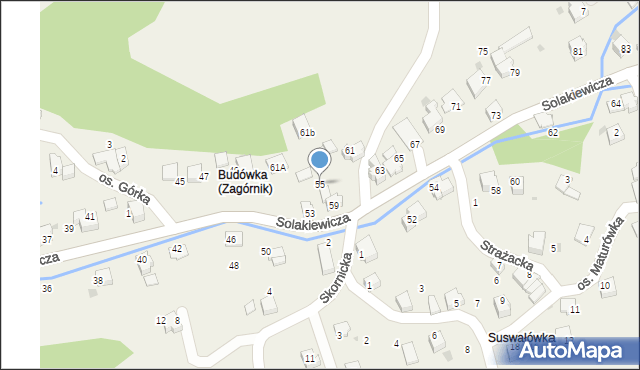 Zagórnik, Solakiewicza Leszka, ks., 55, mapa Zagórnik