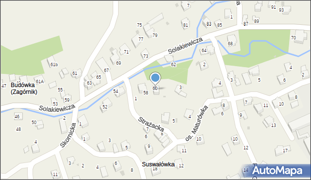 Zagórnik, Solakiewicza Leszka, ks., 60, mapa Zagórnik