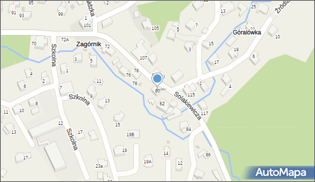 Zagórnik, Solakiewicza Leszka, ks., 80, mapa Zagórnik