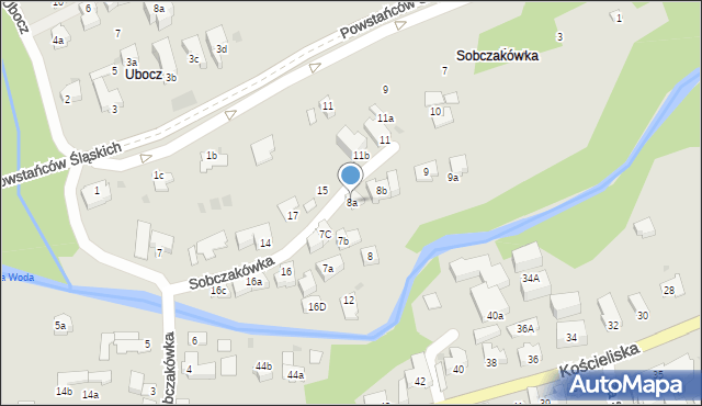 Zakopane, Sobczakówka, 8a, mapa Zakopanego