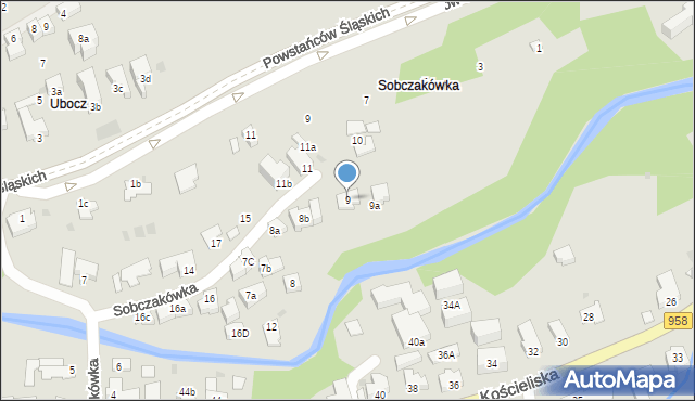 Zakopane, Sobczakówka, 9, mapa Zakopanego