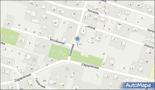 Żakowice, Sosnowa, 2, mapa Żakowice