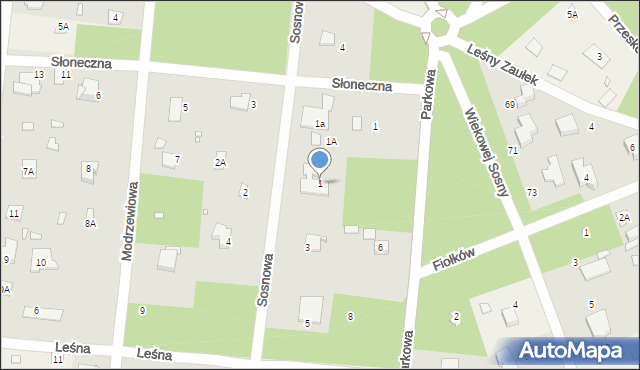 Zalesie Górne, Sosnowa, 1, mapa Zalesie Górne