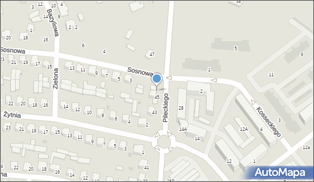 Zambrów, Sosnowa, 1, mapa Zambrów