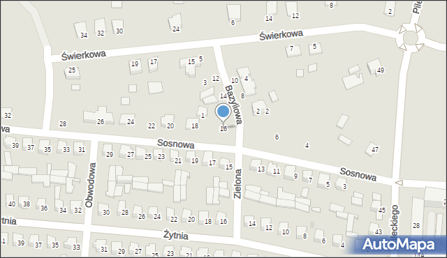 Zambrów, Sosnowa, 16, mapa Zambrów