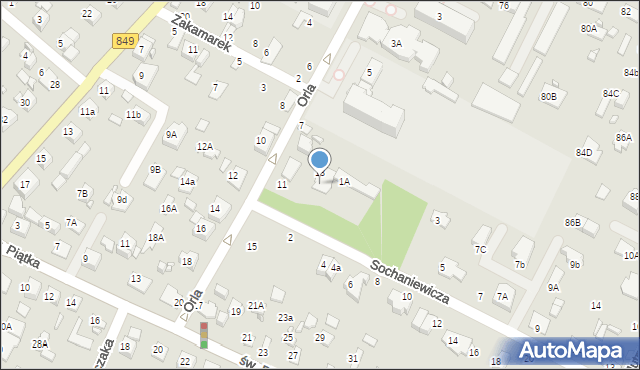 Zamość, Sochaniewicza Kazimierza, 1, mapa Zamościa