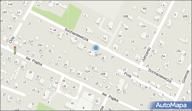 Zamość, Sochaniewicza Kazimierza, 16, mapa Zamościa