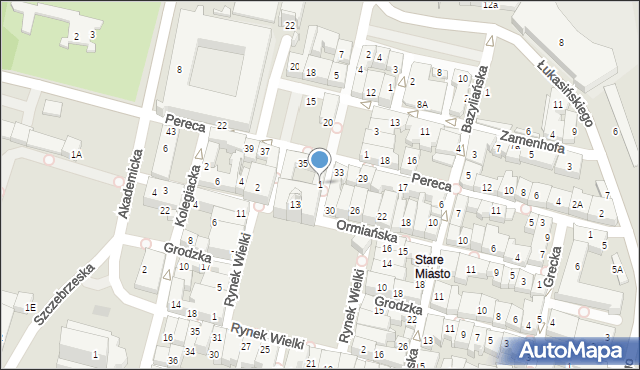 Zamość, Solna, 1, mapa Zamościa