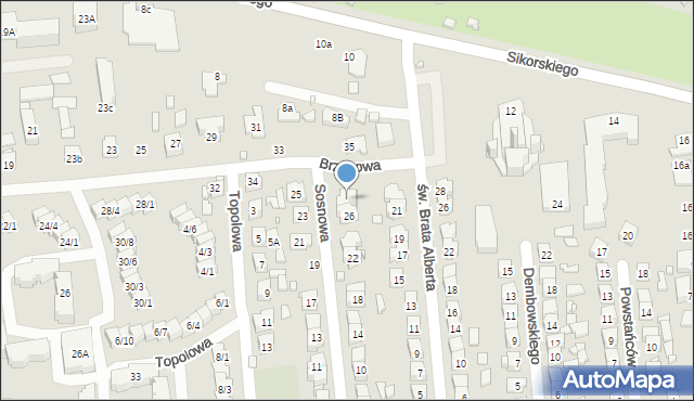 Zamość, Sosnowa, 28, mapa Zamościa