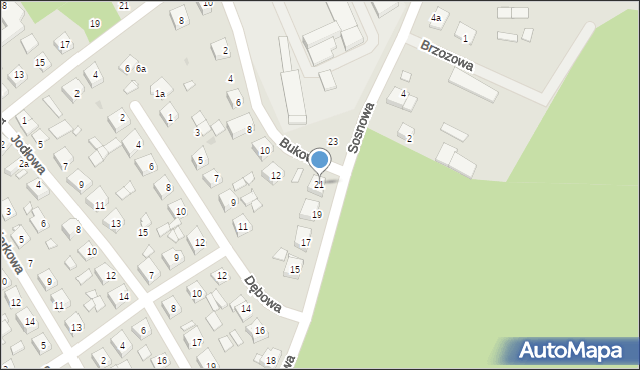 Zaniemyśl, Sosnowa, 21, mapa Zaniemyśl